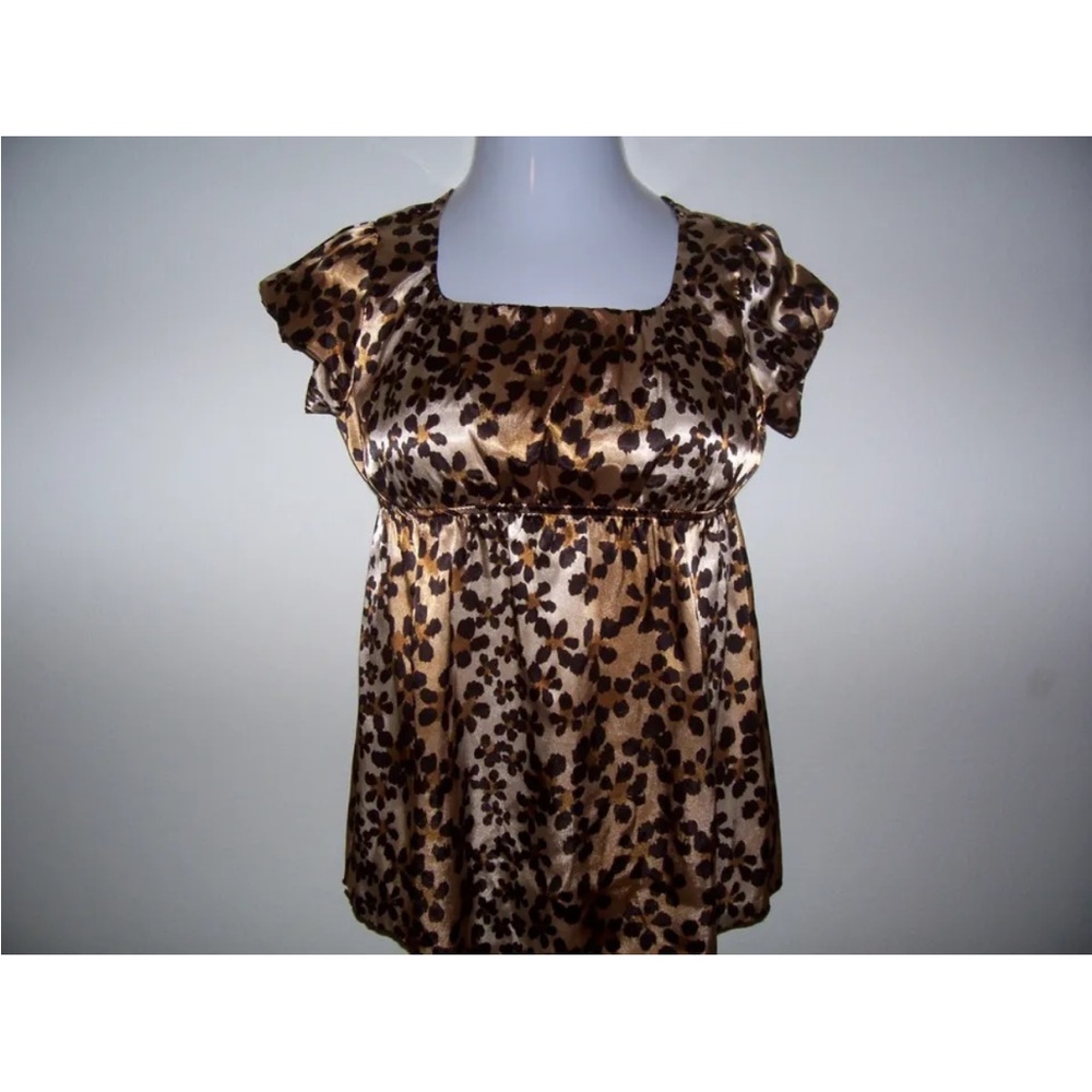 WOMENS Animal Print Empire Waist Tunic Top Size Small